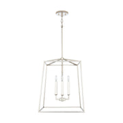 Thea 4-Light Foyer Pendant in Polished Nickel - Lamps Expo