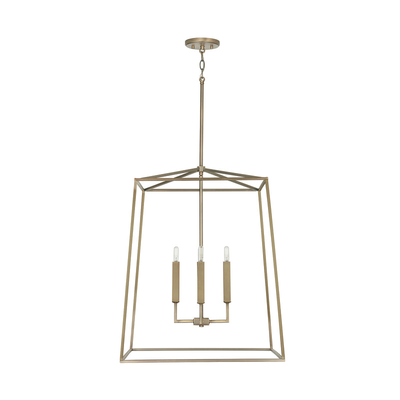 Thea 4-Light Foyer Pendant in Aged Brass - Lamps Expo