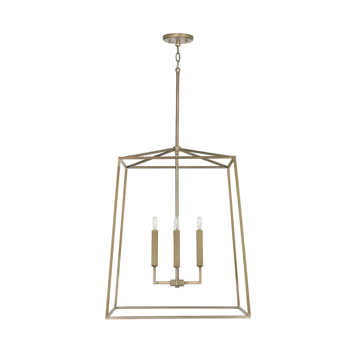 Thea 4-Light Foyer Pendant in Aged Brass - Lamps Expo