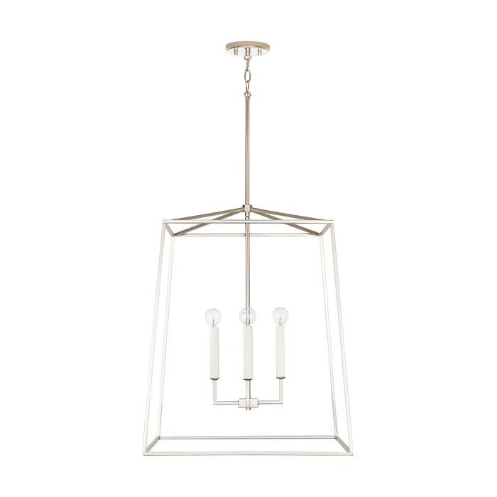 Thea 4-Light Foyer Pendant in Polished Nickel - Lamps Expo