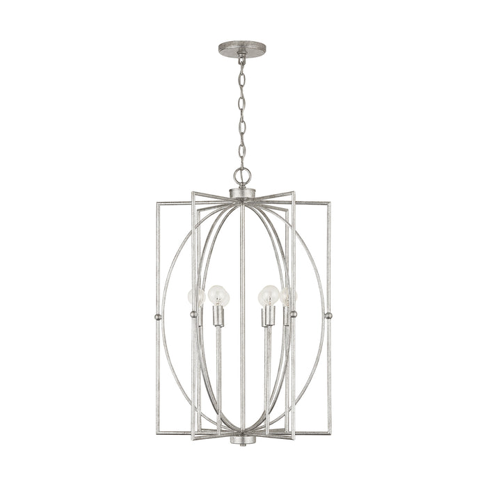 Oran 6-Light Foyer Pendant in Antique Silver - Lamps Expo