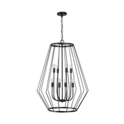 Corey 8-Light Foyer Pendant in Matte Black - Lamps Expo
