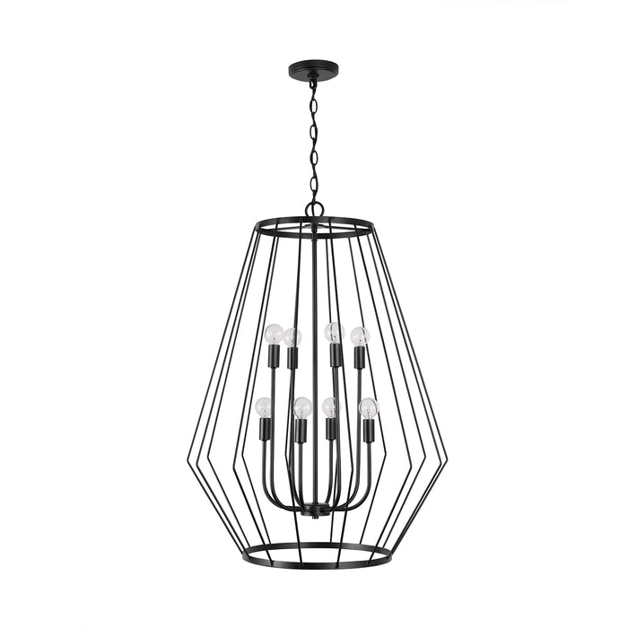 Corey 8-Light Foyer Pendant in Matte Black - Lamps Expo