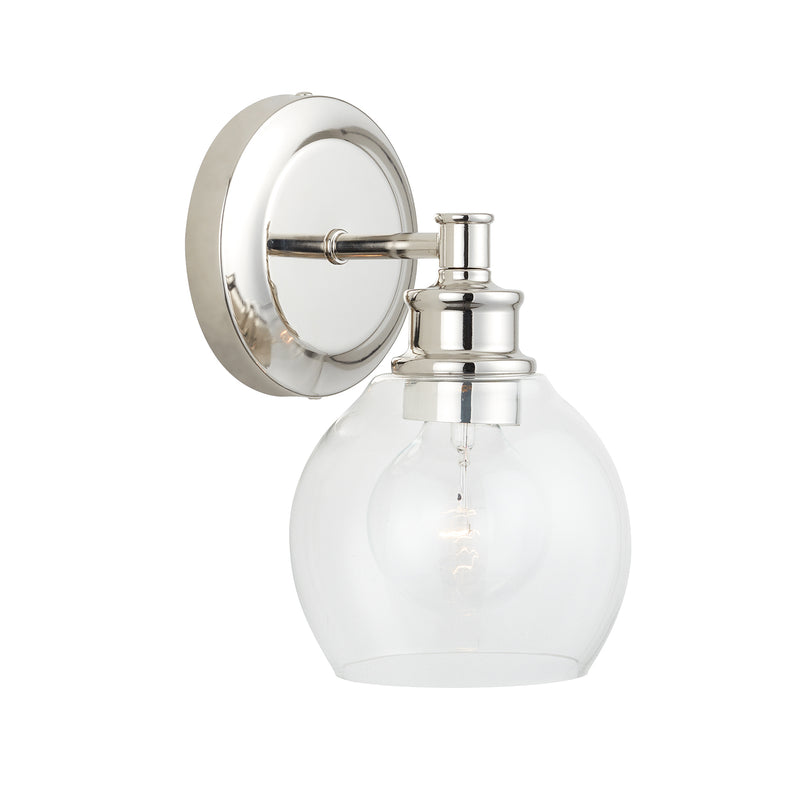 Mid Century 1-Light Wall Sconce in Polished Nickel - Lamps Expo