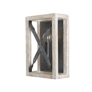Remi 1-Light Wall Sconce in Brushed White Wash and Nordic Iron - Lamps Expo