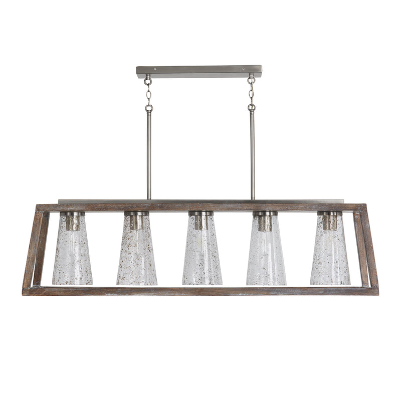 Connor 5-Light Island Pendant in Barnhouse and Matte Nickel - Lamps Expo