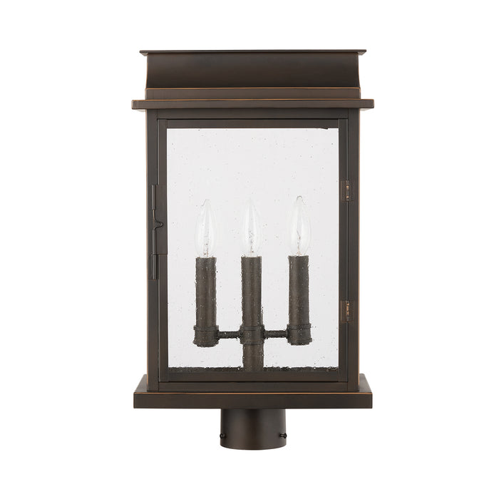 Bolton 3-Light Outdoor Post Lantern in Oiled Bronze - Lamps Expo