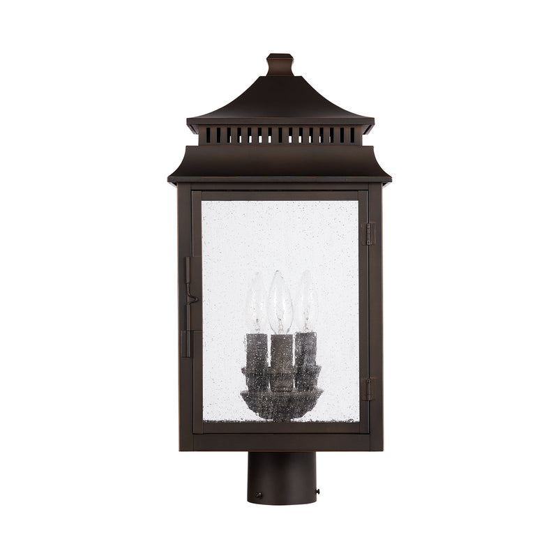 Sutter Creek 3-Light Outdoor Post Lantern in Oiled Bronze - Lamps Expo