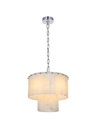 Georgina 16" 6-Light Chandelier in Chrome And Frosted White