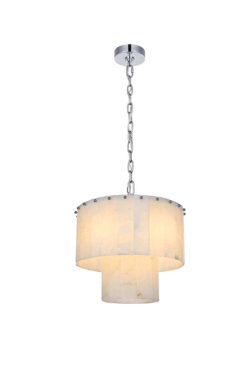 Georgina 16" 6-Light Chandelier in Chrome And Frosted White