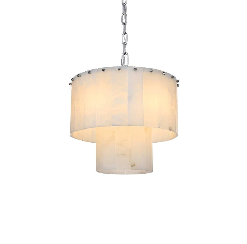Georgina 16" 6-Light Chandelier in Chrome And Frosted White
