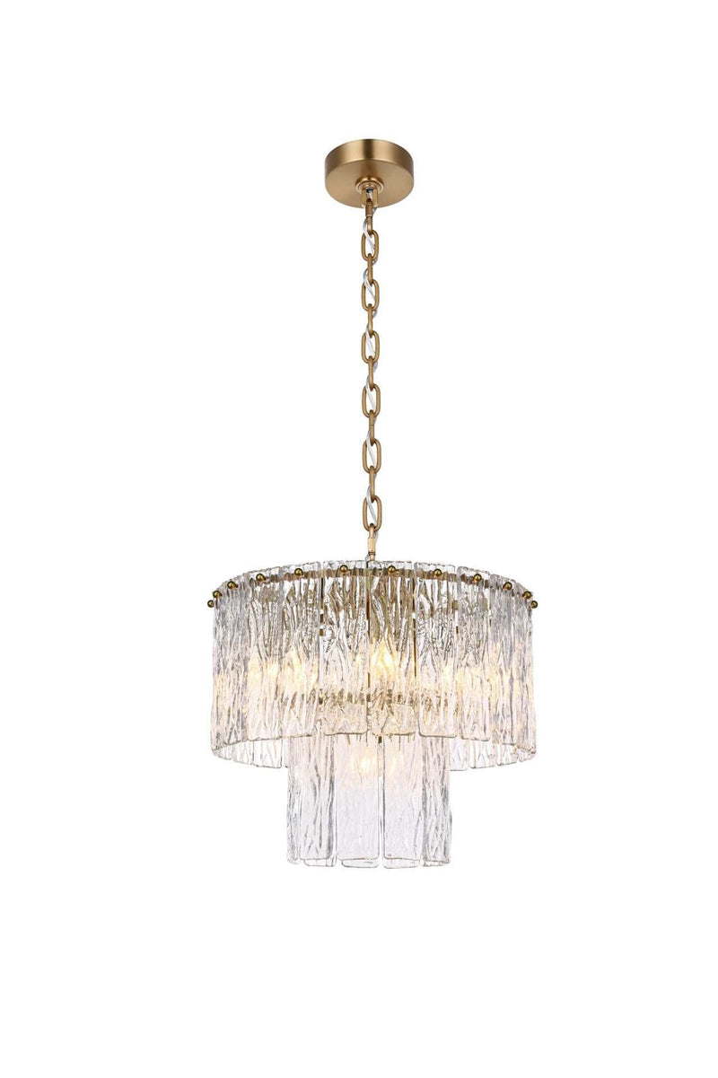 Georgina 16" 6-Light Chandelier in Satin Gold And Clear