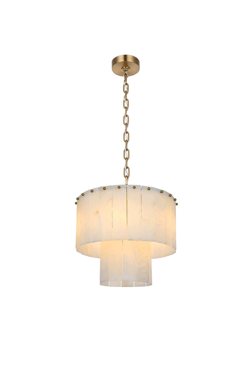 Georgina 16" 6-Light Chandelier in Satin Gold And Frosted White