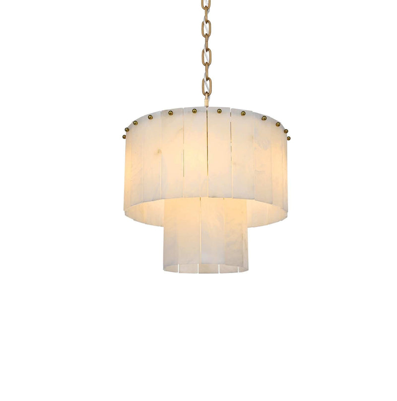 Georgina 16" 6-Light Chandelier in Satin Gold And Frosted White
