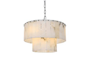 Georgina 20" 9-Light Chandelier in Chrome And Frosted White