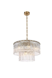 Georgina 20" 9-Light Chandelier in Satin Gold And Clear