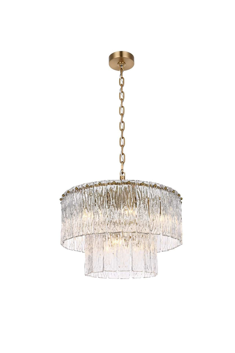 Georgina 20" 9-Light Chandelier in Satin Gold And Clear