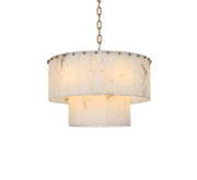 Georgina 20" 9-Light Chandelier in Satin Gold And Frosted White