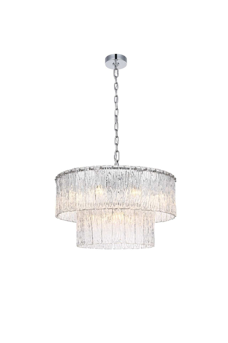 Georgina 24" 12-Light Chandelier in Chrome And Clear