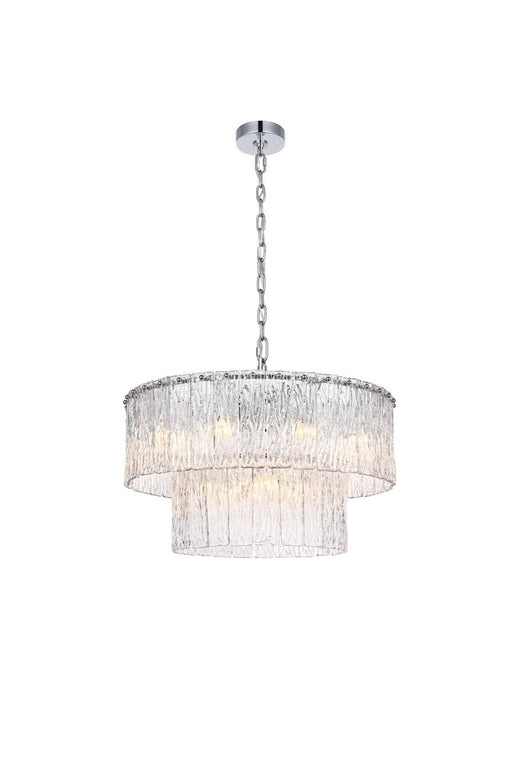 Georgina 24" 12-Light Chandelier in Chrome And Clear