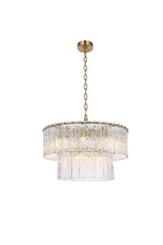 Georgina 24" 12-Light Chandelier in Satin Gold And Clear