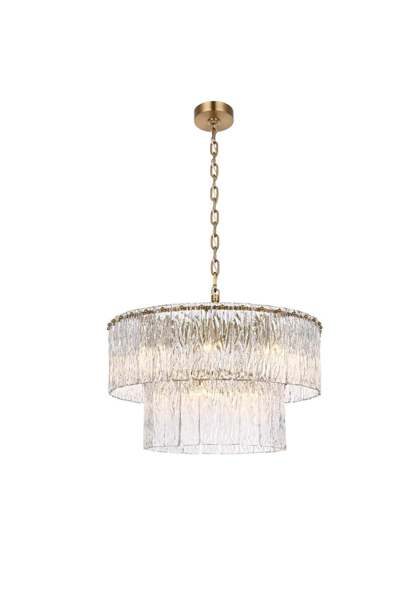 Georgina 24" 12-Light Chandelier in Satin Gold And Clear