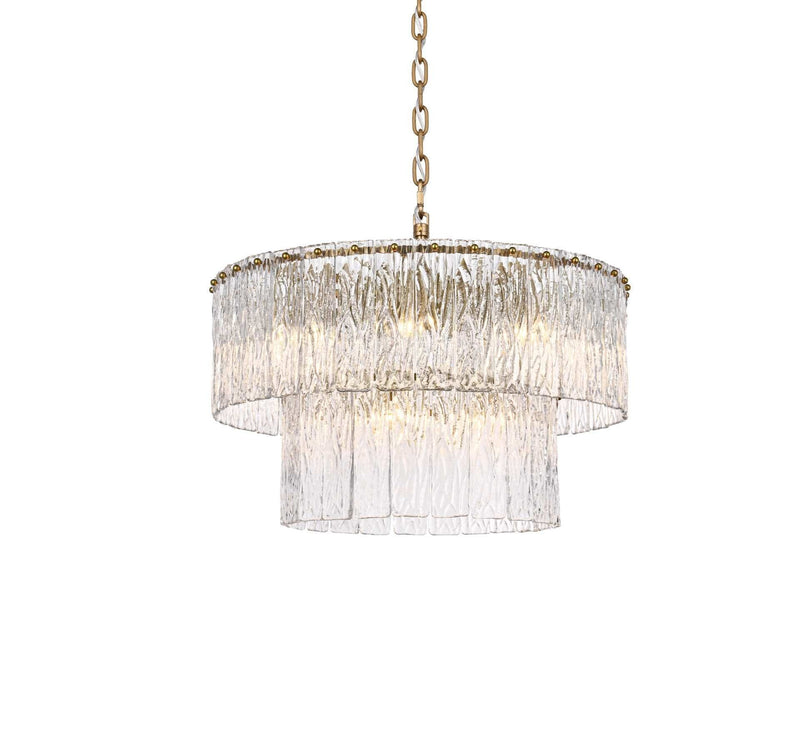 Georgina 24" 12-Light Chandelier in Satin Gold And Clear
