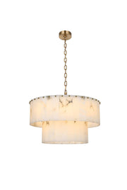 Georgina 24" 12-Light Chandelier in Satin Gold And Frosted White