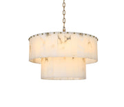Georgina 24" 12-Light Chandelier in Satin Gold And Frosted White