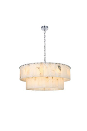 Georgina 32" 18-Light Chandelier in Chrome And Frosted White