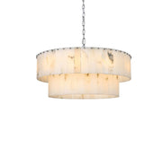 Georgina 32" 18-Light Chandelier in Chrome And Frosted White