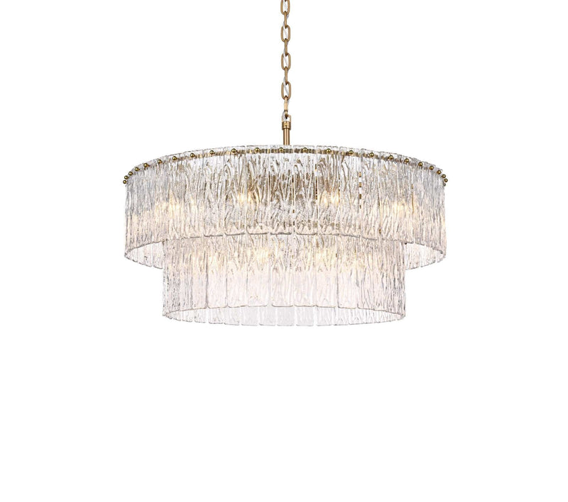 Georgina 32" 18-Light Chandelier in Satin Gold And Clear
