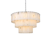 Georgina 32" 22-Light Chandelier in Chrome And Frosted White