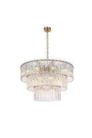 Georgina 32" 22-Light Chandelier in Satin Gold And Clear
