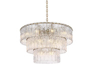 Georgina 32" 22-Light Chandelier in Satin Gold And Clear