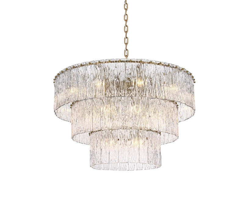 Georgina 32" 22-Light Chandelier in Satin Gold And Clear