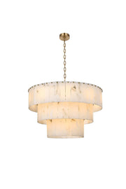 Georgina 32" 22-Light Chandelier in Satin Gold And Frosted White