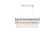 Georgina 36" 14-Light Linear Chandelier in Chrome And Clear