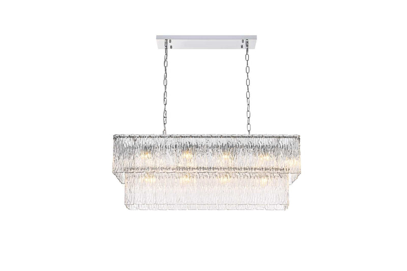Georgina 36" 14-Light Linear Chandelier in Chrome And Clear