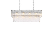 Georgina 36" 14-Light Linear Chandelier in Chrome And Clear