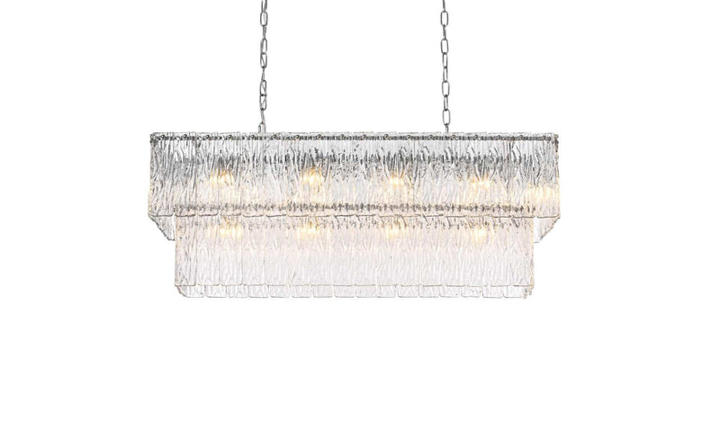 Georgina 36" 14-Light Linear Chandelier in Chrome And Clear