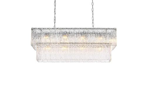 Georgina 36" 14-Light Linear Chandelier in Chrome And Clear