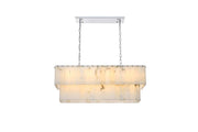 Georgina 36" 14-Light Linear Chandelier in Chrome And Frosted White