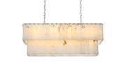 Georgina 36" 14-Light Linear Chandelier in Chrome And Frosted White