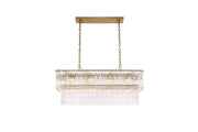 Georgina 36" 14-Light Linear Chandelier in Satin Gold And Clear