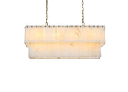 Georgina 36" 14-Light Linear Chandelier in Satin Gold And Frosted White