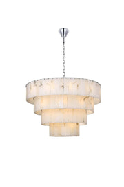 Georgina 40" 34-Light Chandelier in Chrome And Frosted White