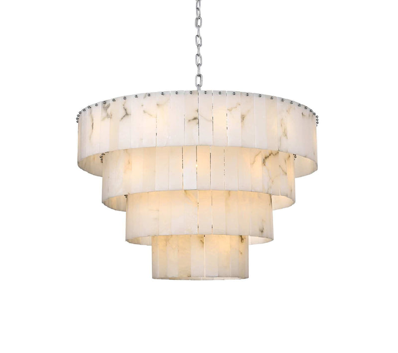Georgina 40" 34-Light Chandelier in Chrome And Frosted White