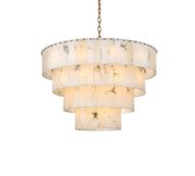 Georgina 40" 34-Light Chandelier in Satin Gold And Frosted White