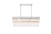 Georgina 42" 17-Light Linear Chandelier in Chrome And Clear
